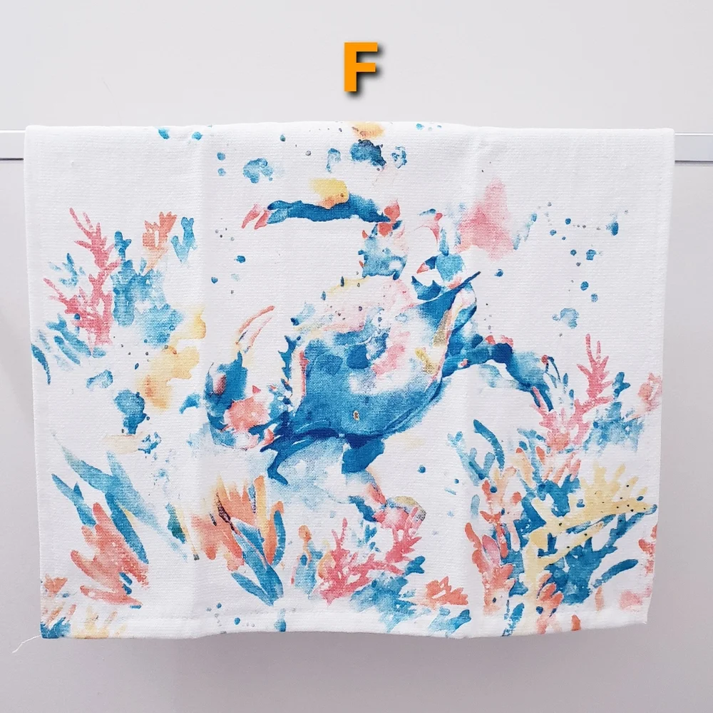 #9131-F ✅LAST ONE✅NEW! Crab Hang'N'Snap Hand Towel🤍Select snap